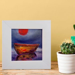 Fisherman’s boat red moon